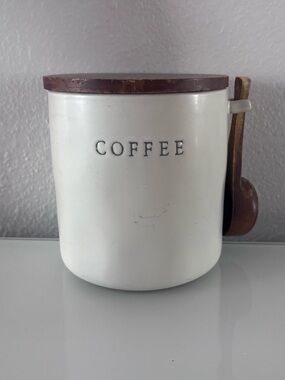 Magnolia Hearth & Hand Coffee Canister with Wooden Lid & Scoop